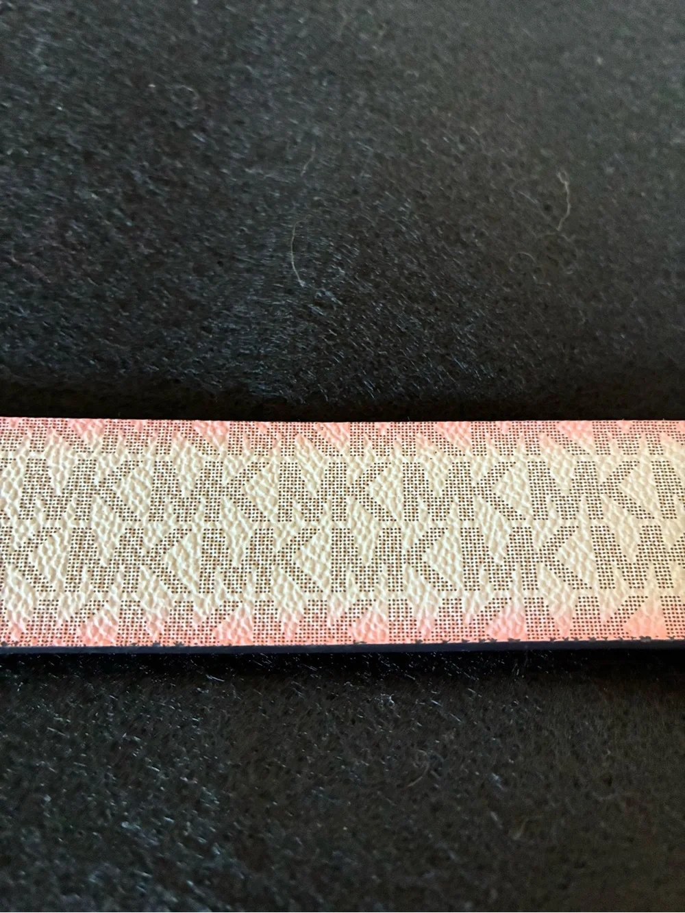 Michael Kors Brown MK Monogram Belt with Gold Hardware